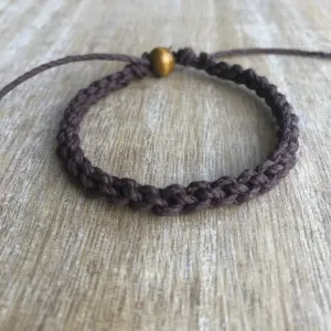 Destin Brown Hemp Anklet Unisex