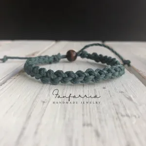 Destin, Deep Teal Macrame Bracelet Anklet