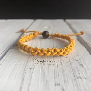 Destin Golden Yellow Macrame Bracelet Anklet