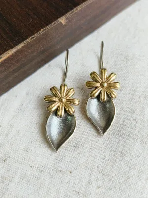 Dual Tone Hook Earrings | Sarichka