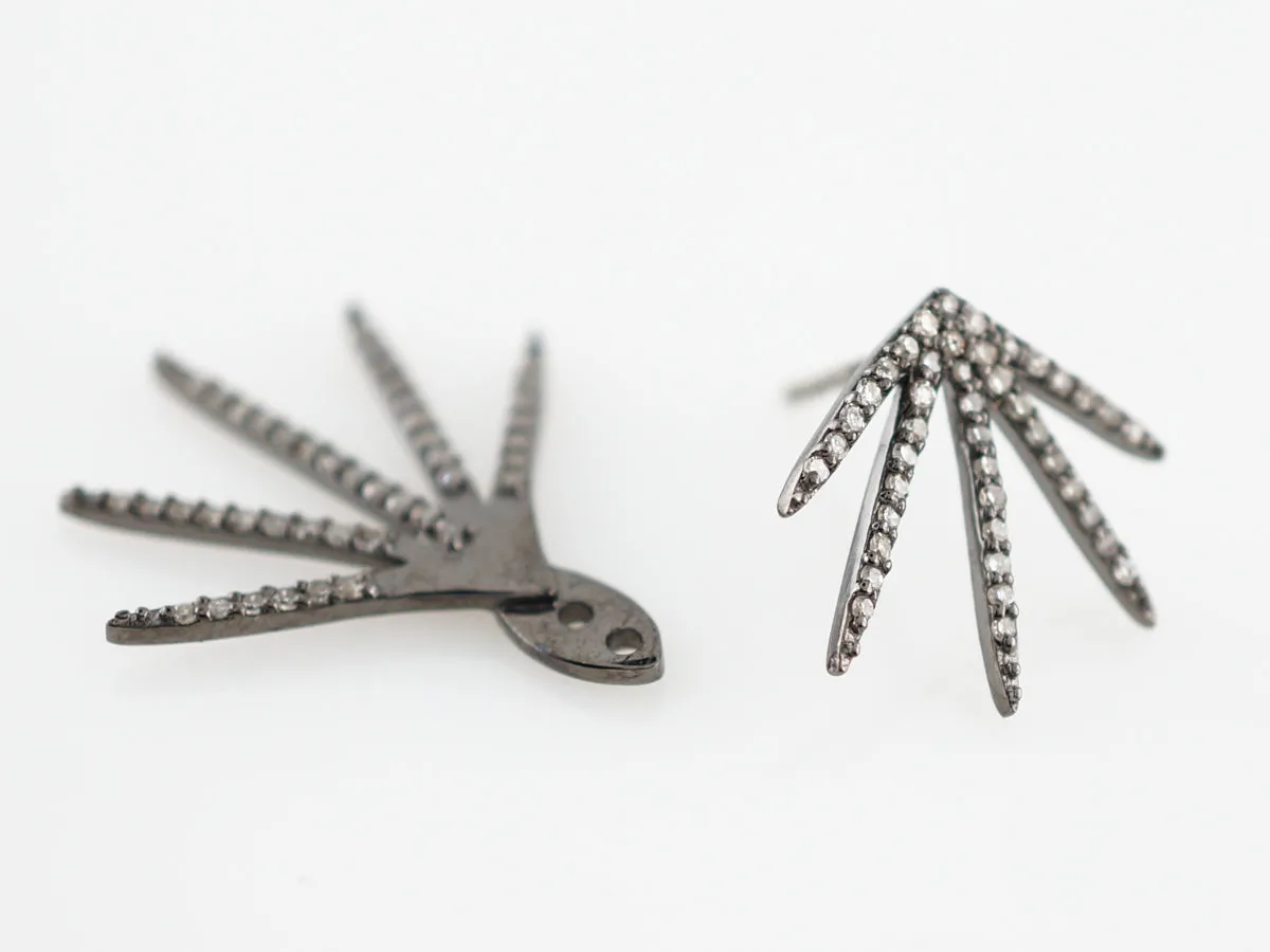 Earrings Modern .71 Single Cut Diamonds in Sterling Silver
