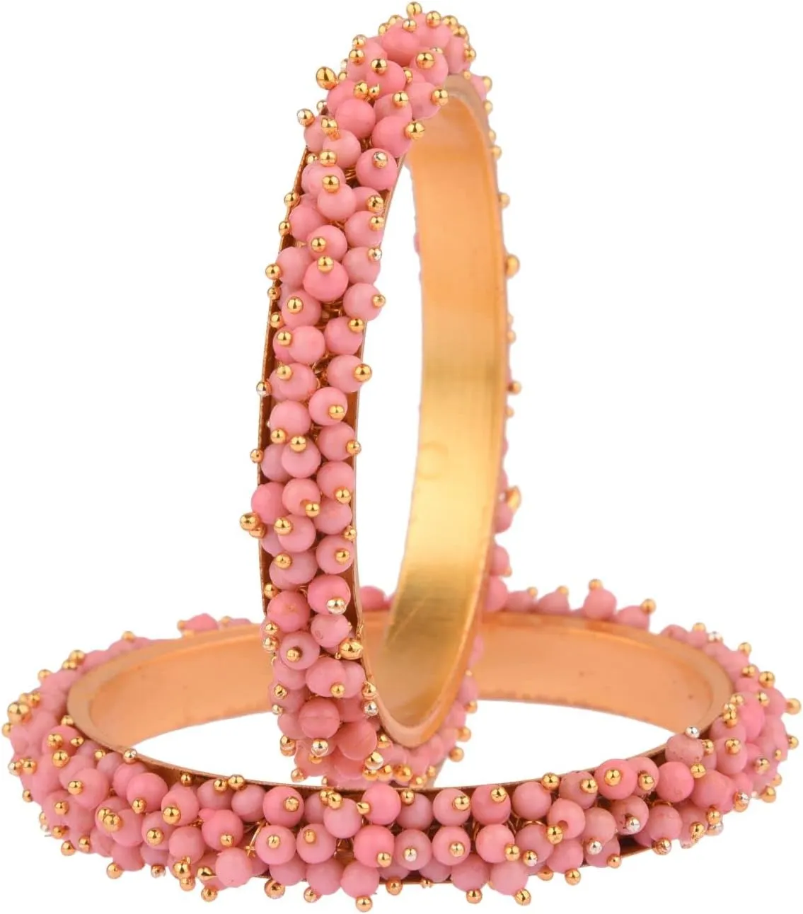 Efulgenz Pearl Bangles for Women Indian Bangles Pearl Bollywood Jewelry Beaded Bracelets Faux Pearl Bracelet Bangle Set Wedding Fashion Jewelry