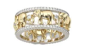 Elephant Romantic Zircon Ring For Man/Woman