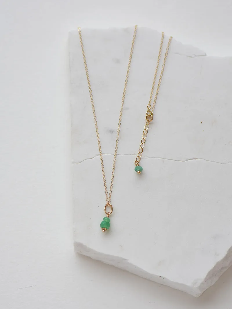 Elle Necklace with Emerald - 14k Gold