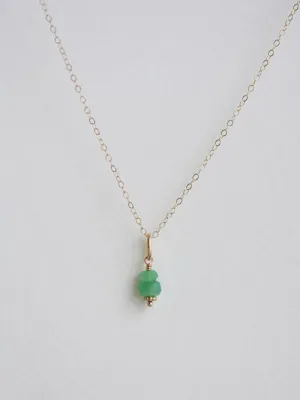 Elle Necklace with Emerald - 14k Gold