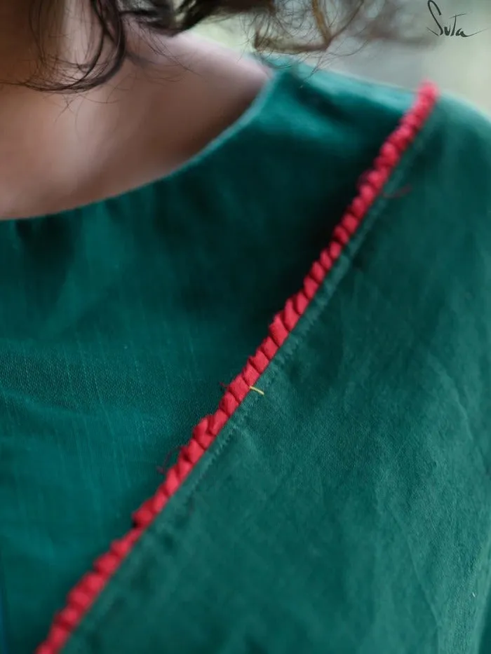 Emerald and Ruby Color Saree