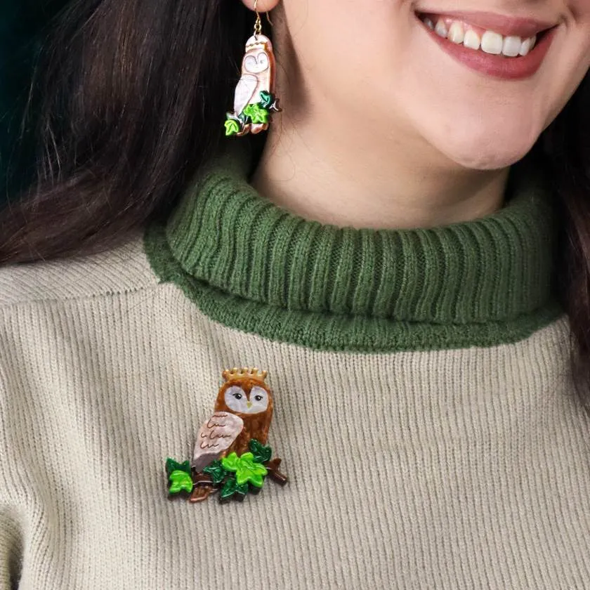 Erstwilder Regal Woodland Owl Brooch
