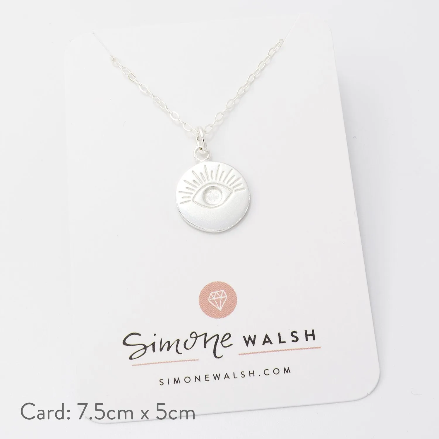 Eye & Aquamarine Silver Amulet Necklace