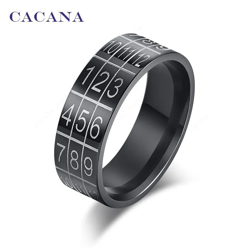 Fashion Black Arabic Numbers Rings For Women