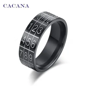 Fashion Black Arabic Numbers Rings For Women