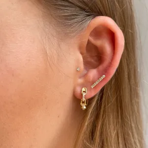 Fine Line - long diamond earrings