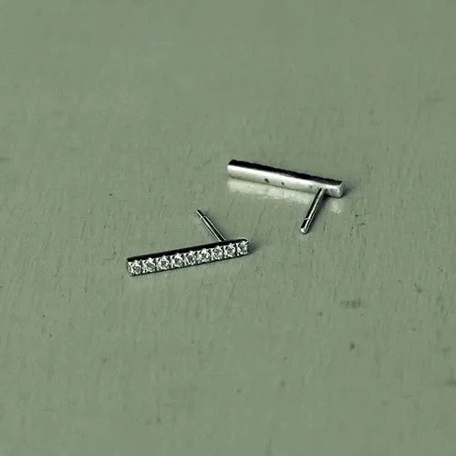 Fine Line - long diamond earrings