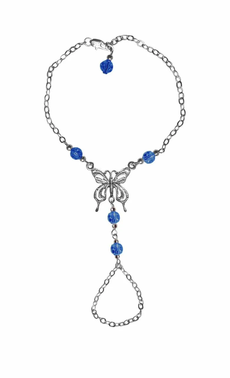 Finger Bracelet Silver - Butterfly