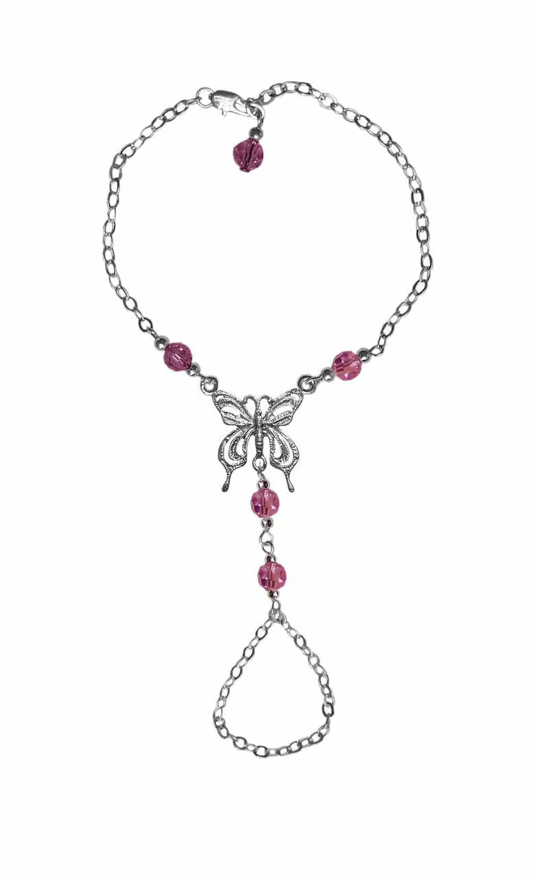 Finger Bracelet Silver - Butterfly