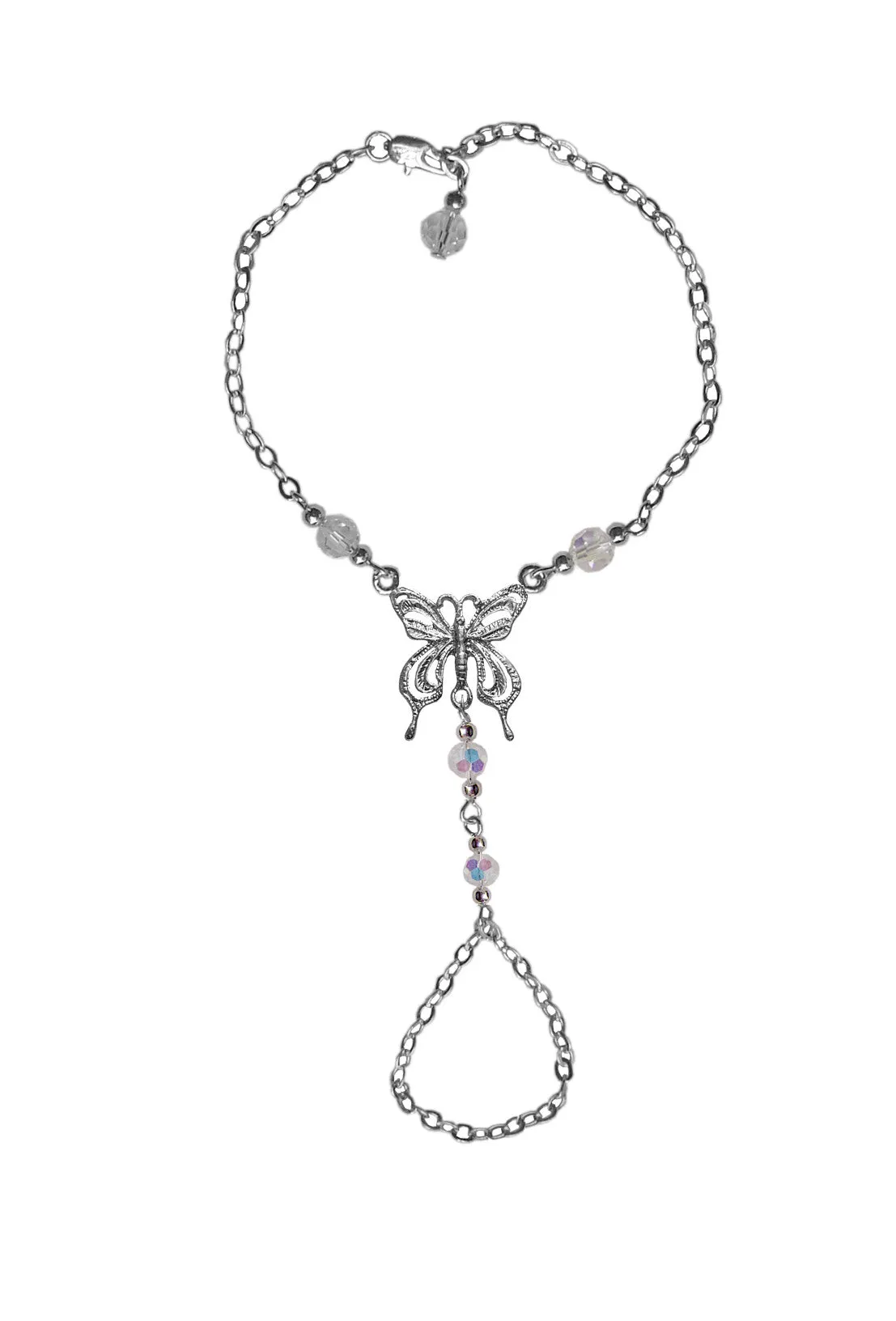 Finger Bracelet Silver - Butterfly