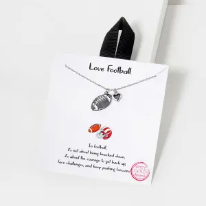 Football Necklace Silver