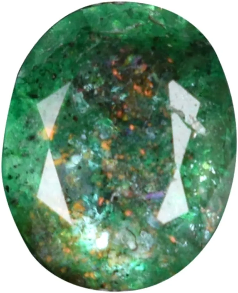 GEMHUB Loose Gemstones For Jewelry Making 2.90 Carat Oval Cut Natural Green Emerald Natural Gemstones for Jewelry Pendants