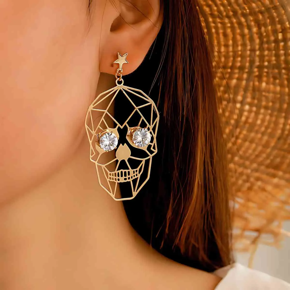 Geometric Skull Earrings