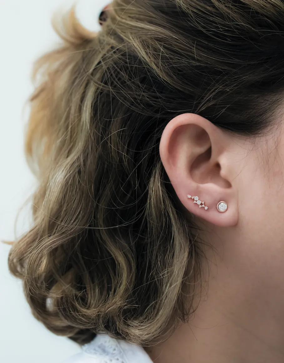Gilles - 14k & diamond earrings