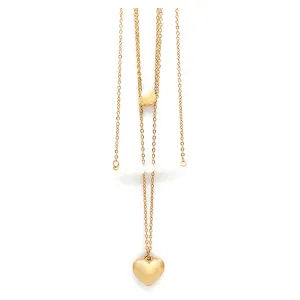 Gold Color Heart-shaped Pendant Necklace
