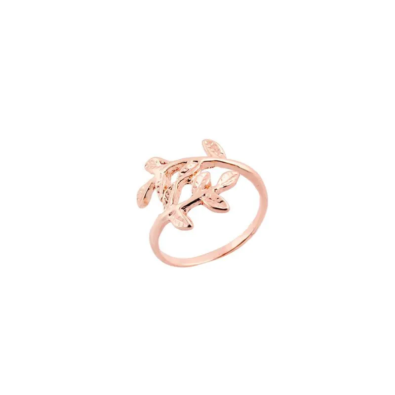 Gold Plated Double Leaf Rings for women