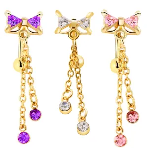 Golden Belly Button Chain Rings