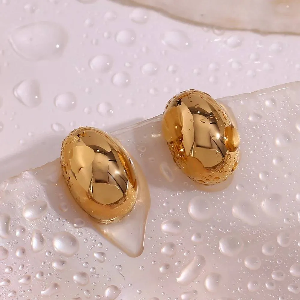 Golden Oval Earrings