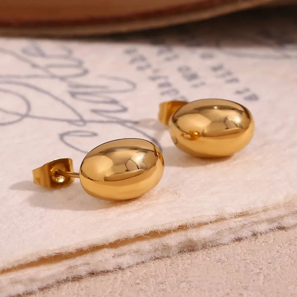 Golden Oval Earrings