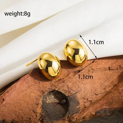 Golden Oval Earrings