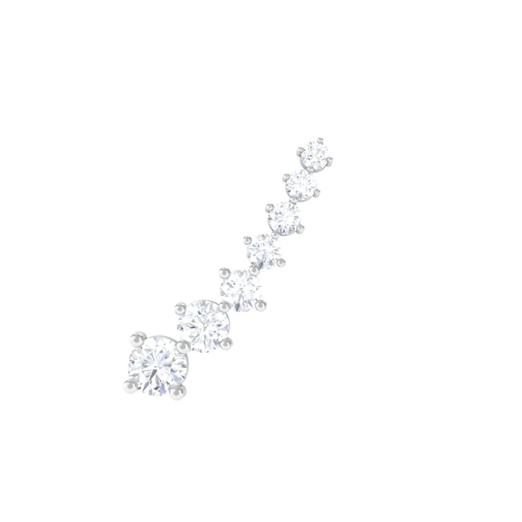 Graduated Style Moissanite Crawler Earring for Helix Piercing
