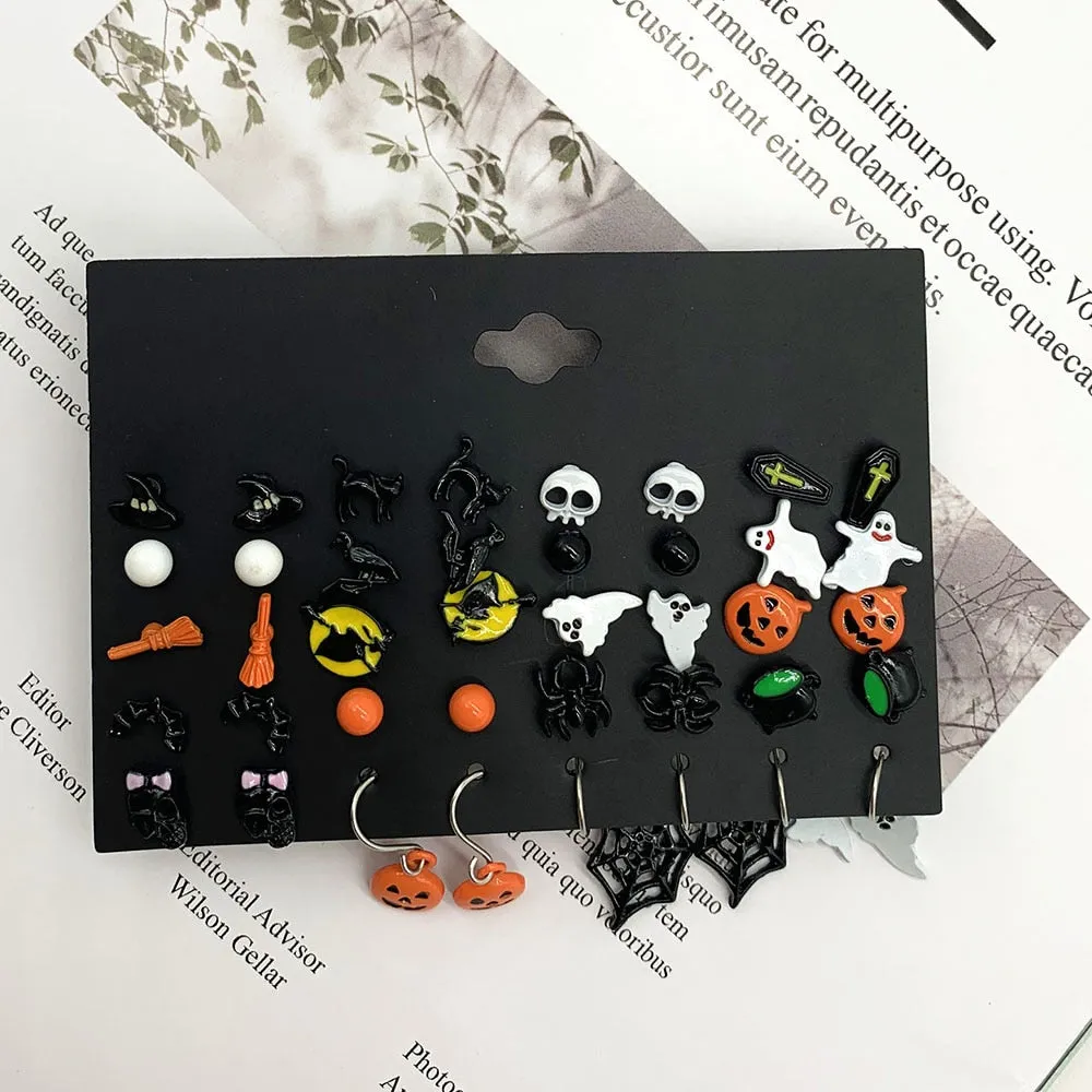 Halloween Charms Wholesale Earrings Set (8 Unique Pairs)