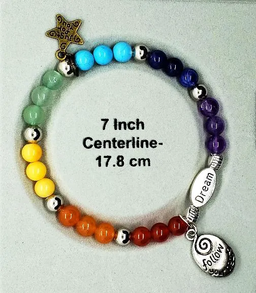 Handmade Beaded Chakra Gemstone Bracelet - Dream Charm