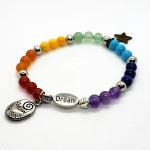 Handmade Beaded Chakra Gemstone Bracelet - Dream Charm