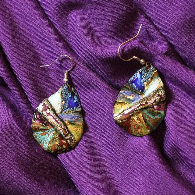 Handmade Unique Enamel Earrings