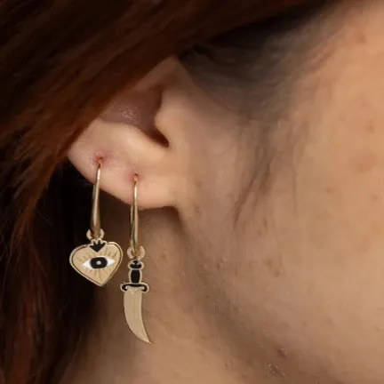 Heart And Dagger Earrings