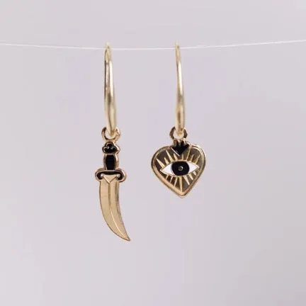 Heart And Dagger Earrings