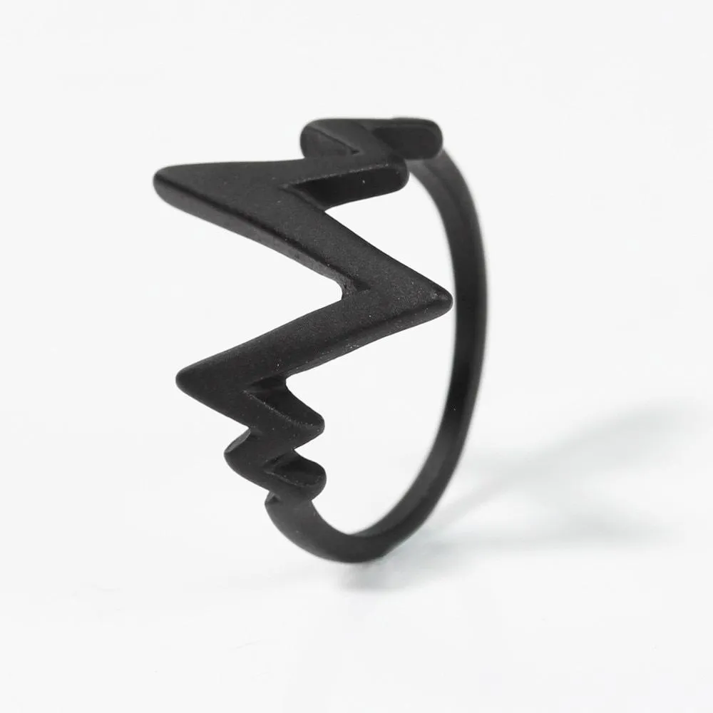 Heartbeat Figure Lovers' Lightning Finger Rings For Men