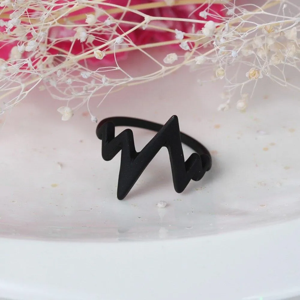 Heartbeat Figure Lovers' Lightning Finger Rings For Men
