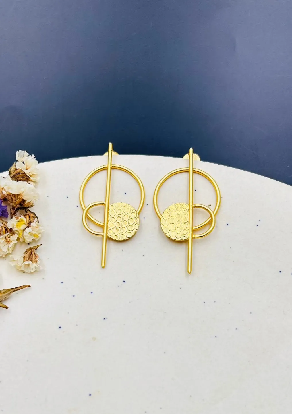 Hollow Circular Dangler Earrings