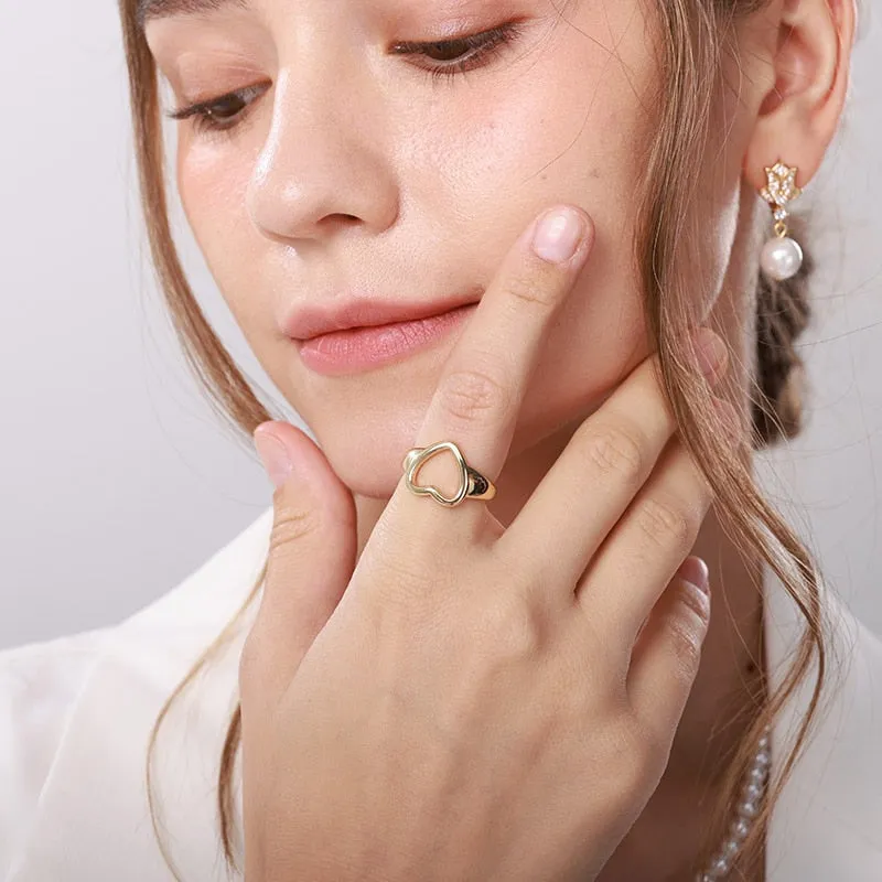 Hollow Heart Ring For Women Party Accessories Jewelry