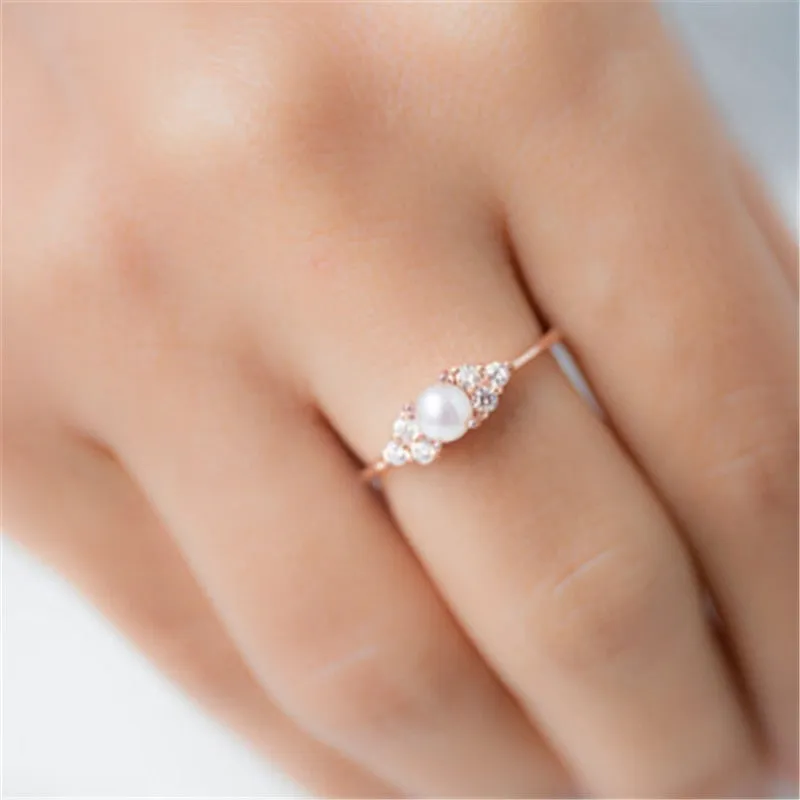 hot sale rose gold color rings for women wedding bands engagement