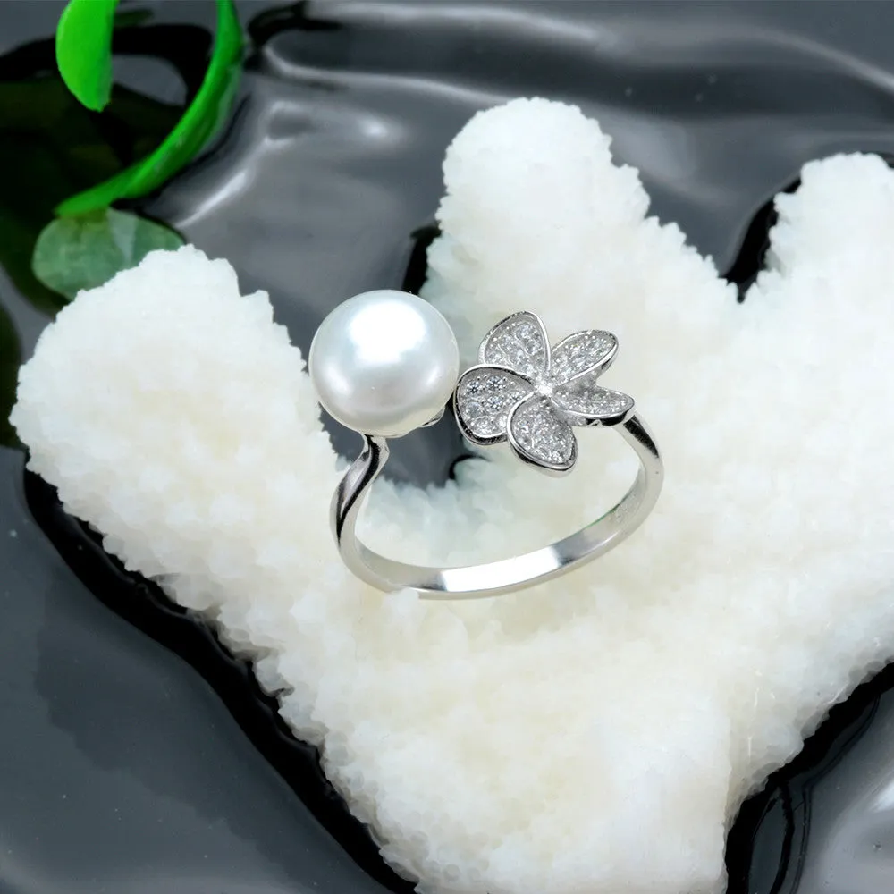 Hot Selling Purple 925 Sterling Silver Ring 100% Genuine Freshwater Pearl Jewelry 4 colors Available Fine Jewelry