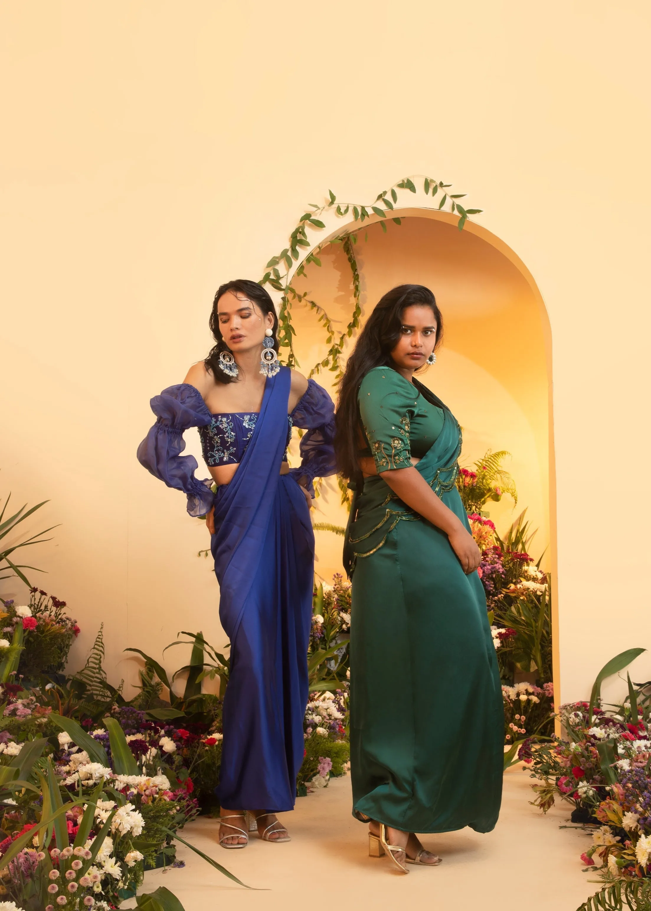 Ila Emerald Embroidered Corset Blouse