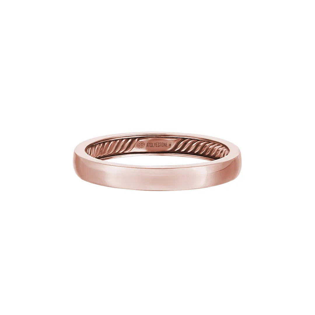 Inner Rope Band Ring in Gold