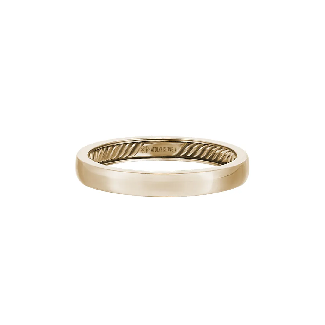 Inner Rope Band Ring in Gold