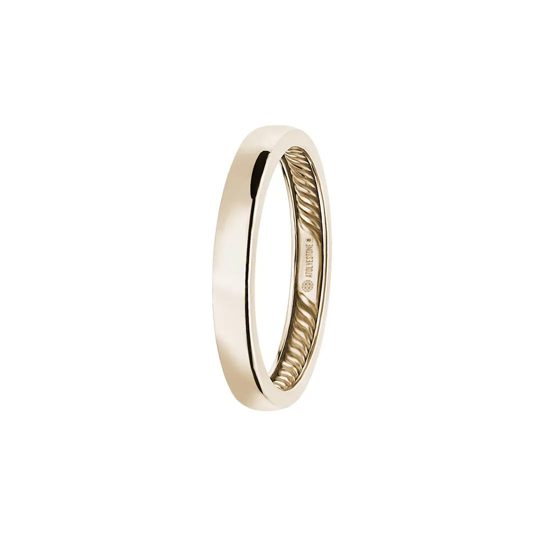 Inner Rope Band Ring in Gold