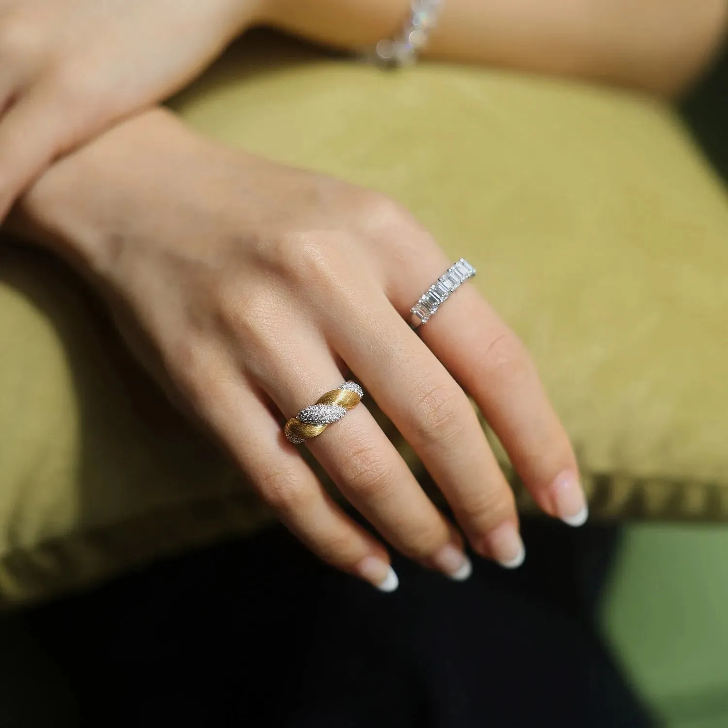 Italian Retro Jewelry Plated 18K Gold Color Rings