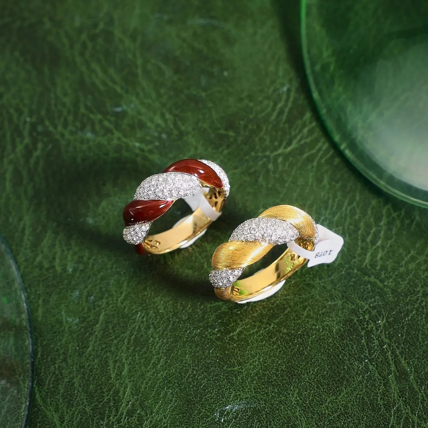 Italian Retro Jewelry Plated 18K Gold Color Rings