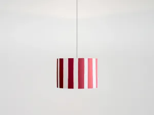 Jam red & white stripe printed shade