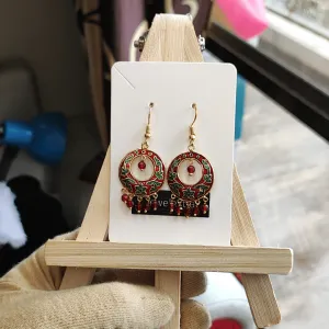 Jewelestia Royal Crimson Enamel Earrings Jewelestia Royal Crimson Enamel Earrings